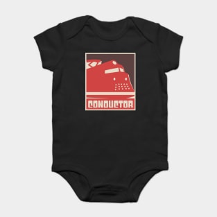 Retro Vintage Rail Crew Railroad Train Conductor Baby Bodysuit